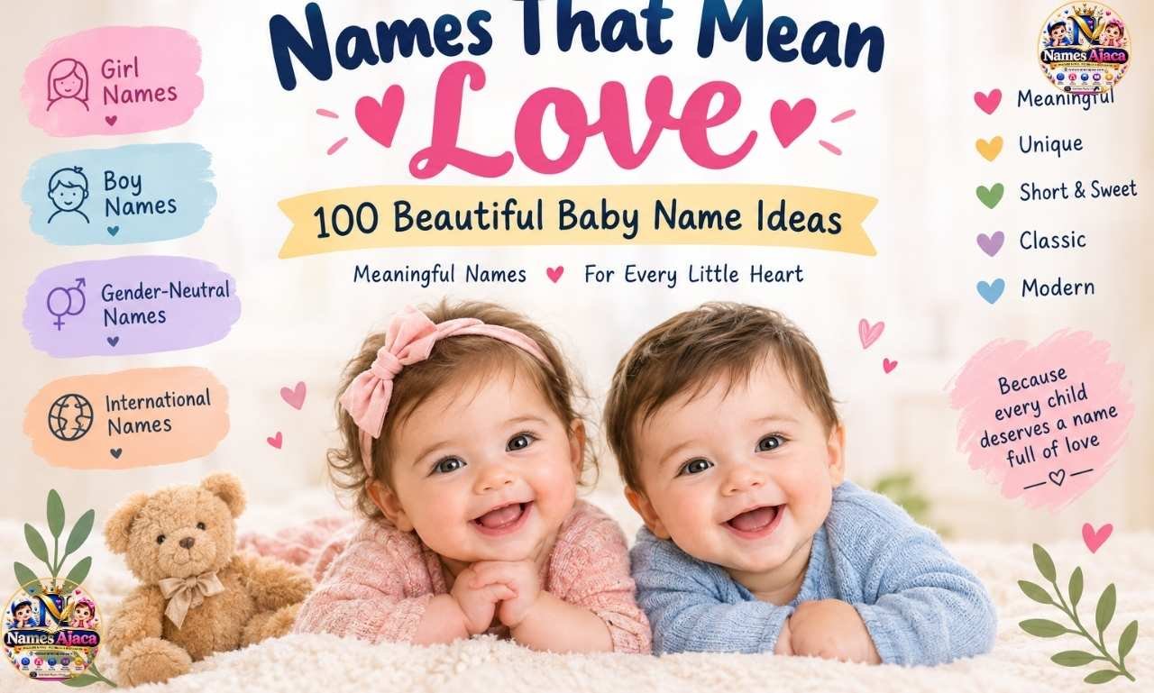Names That Mean Love: 100 Beautiful Baby Name Ideas with cute babies