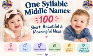 One syllable middle names: 100 short, beautiful, and meaningful ideas for girls, boys, and gender-neutral names.