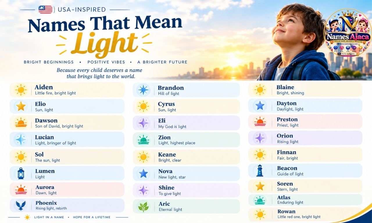 Names that mean light for girls, boys, and gender-neutral babies